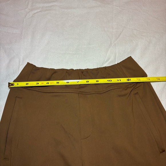 Halara Flex Mid Rise Side Zipper Pocket Work Flare Pants XS Petite Brown Stretch - Picture 7 of 8